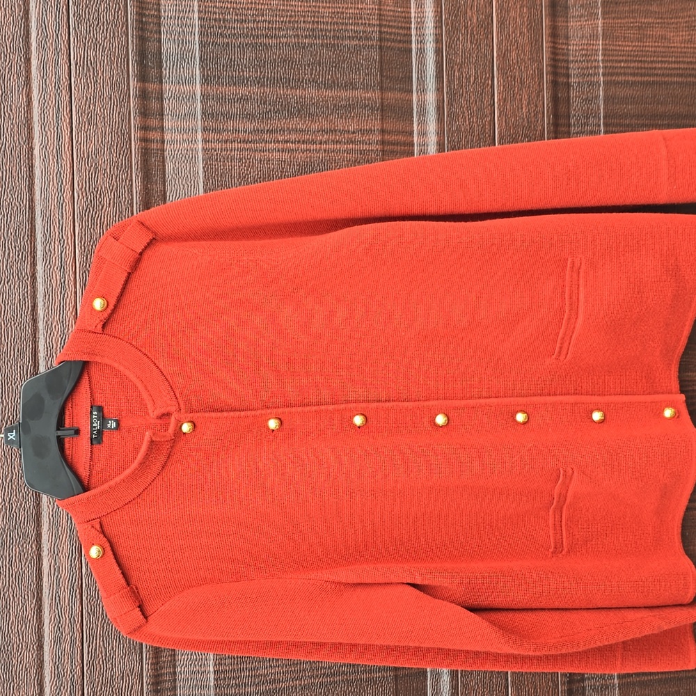 Petite Talbots Orange Jacket with Gold Buttons
